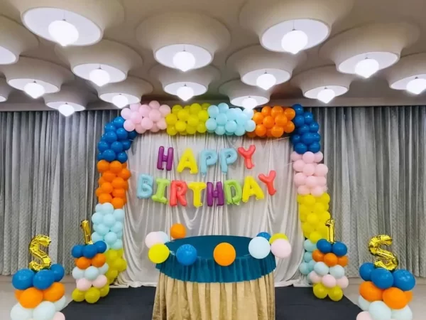Colorful birthday decorations for kids